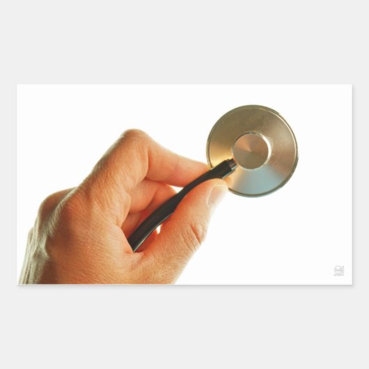 stethoscoop ziekenhuis ziek beter beterschap ziekt 長方形シール (正面)