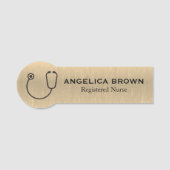 Stethoscope -金ゴールド名タグ 名札 (正面)