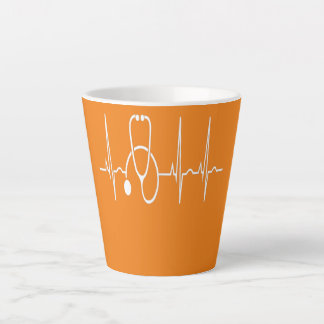 Stethoscope Heartbeat EKG Nurse Medical Doctor カフェラテマグ