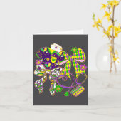 Stethoscope Nurse Happy Mardi Gras New Orleans Fle カード (黄色い花)