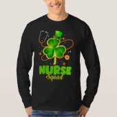 Stethoscope Shamrock Nurse Squad St Patrick Day Wo Tシャツ (正面)