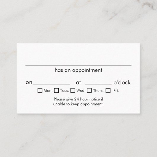 Stethoscope White Appointment博士 名刺 (裏面)