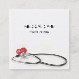 Stethoscope with Heart | Medical Care & Healthcare スクエア名刺