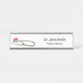 Stethoscope with Heart | Medical Care & Healthcare デスクネームプレート (正面)