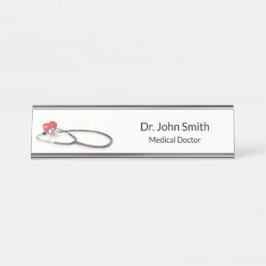 Stethoscope with Heart | Medical Care & Healthcare デスクネームプレート