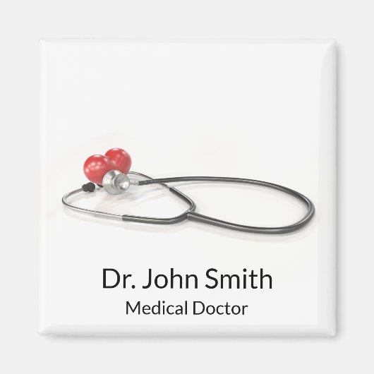 Stethoscope with Heart | Medical Care & Healthcare マグネット (正面)