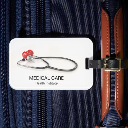 Stethoscope with Heart | Medical Care & Healthcare ラゲッジタグ (正面インサイチュ4)