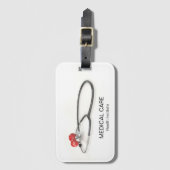 Stethoscope with Heart | Medical Care & Healthcare ラゲッジタグ (正面縦)