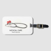 Stethoscope with Heart | Medical Care & Healthcare ラゲッジタグ (正面横)