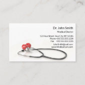 Stethoscope with Heart | Medical Care & Healthcare 予約カード (正面)