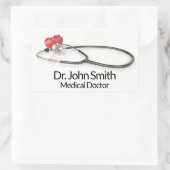 Stethoscope with Heart | Medical Care & Healthcare 長方形シール (バッグ)