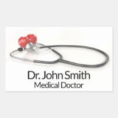 Stethoscope with Heart | Medical Care & Healthcare 長方形シール (正面)