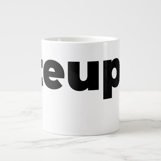 Steups Mug - Black ジャンボコーヒーマグカップ (正面)