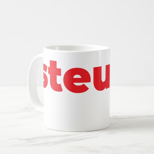 Steups Mug - Red コーヒーマグカップ (正面左)