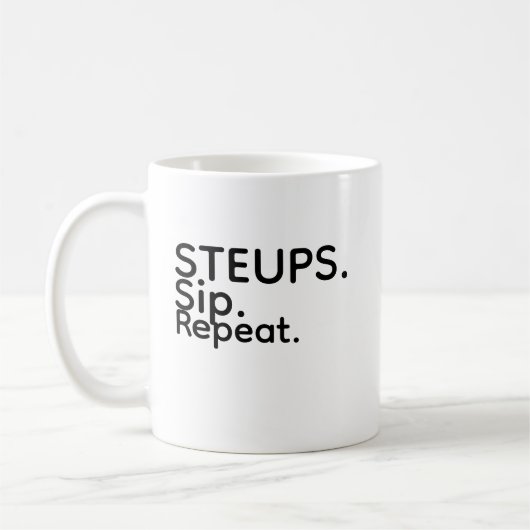 Steups Sip Repeat Mug コーヒーマグカップ (左)