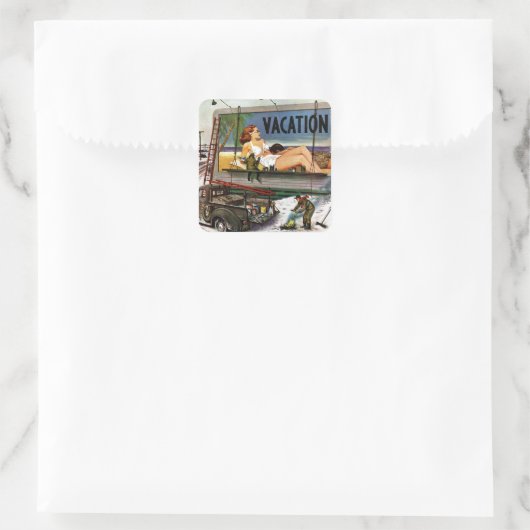 Stevan Dohanosによる冬のビルボードペインター スクエアシール (バッグ)