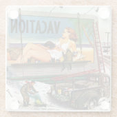 Stevan Dohanos著冬の掲示板ペインター ガラスコースター (裏面)