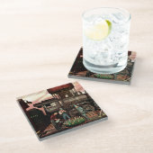 Stevan Dohanos著列車のヤードの花園 ガラスコースター (アングル)