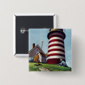 Stevan Dohanos著灯台看守 缶バッジ (正面&裏面)