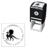 Steve 中国の Dragon Silhouette Return Label セルフインキングスタンプ (インサイチュ)