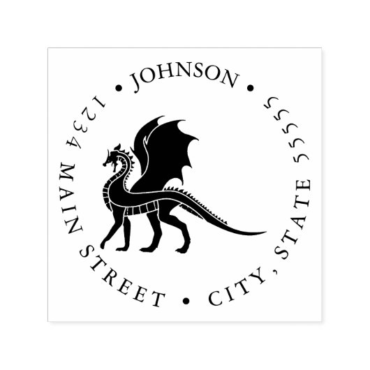 Steve 中国の Dragon Silhouette Return Label セルフインキングスタンプ (デザイン)