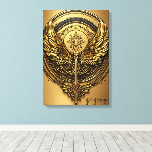 「Steve Eagle Spirit - はっきりした & T威厳のある-Shirt Des キャンバスプリント (インサイチュ (ウッドフロア))