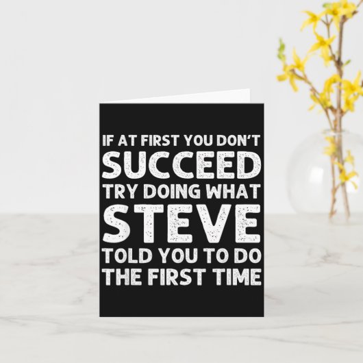 Steve Gift Name D Birthday Funny Christ  カード (黄色い花)