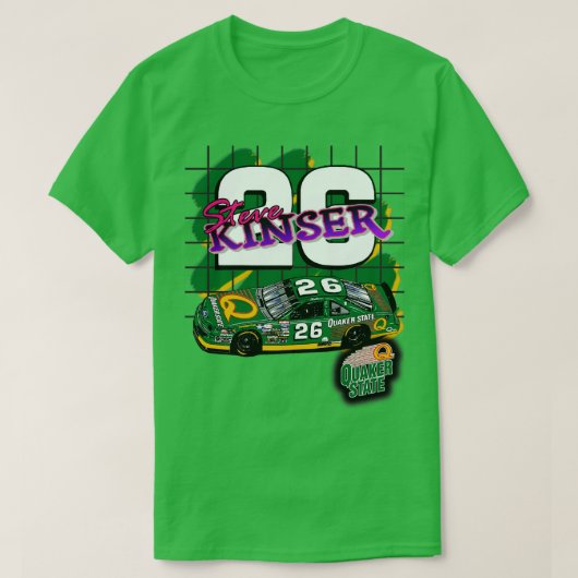 Steve Kinser Quaker州レトロNasDesign Tシャツ (デザイン正面)