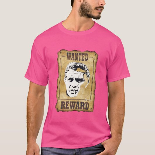 steve mac queen wanted tシャツ (正面)