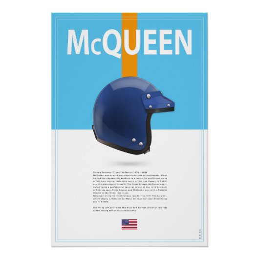 Steve McQueen Helmet ポスター (正面)