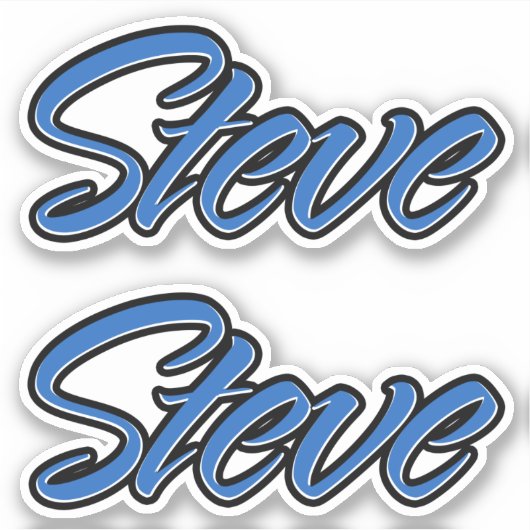 Steve Name blue Aufkleber Sticker Stickerset シール (正面)