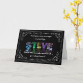 Steve - Name in Lights greeting card (Photo) カード (黄色い花)
