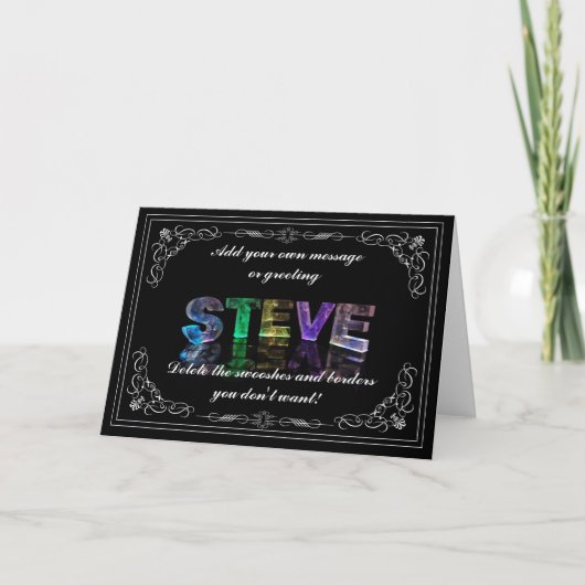 Steve - Name in Lights greeting card (Photo) カード (正面)