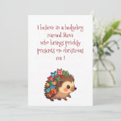 Steve the Hedgehog – Funny Atheist christmas card シーズンカード (スタンド正面)