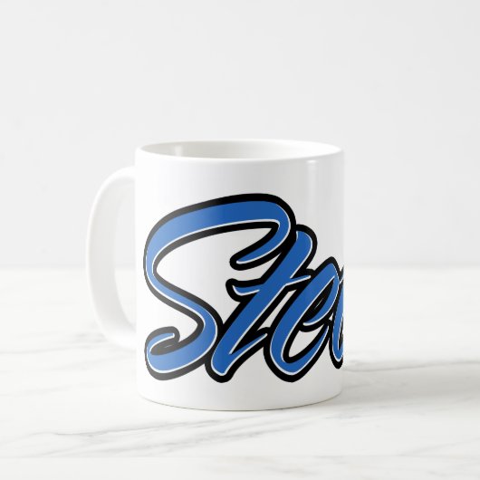 Steve Vorname Name blue Tasse Kaffeetasse コーヒーマグカップ (正面左)
