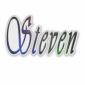 "Steven" ステキなスティーブンの名前の色 シール (正面)