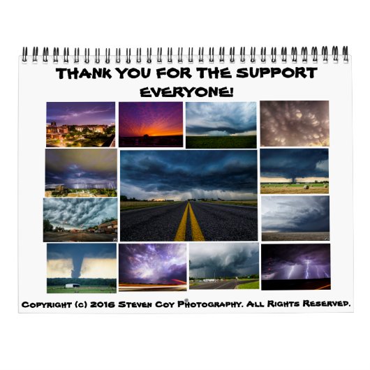Steven Coy Photography 2017カレンダー カレンダー (裏面)