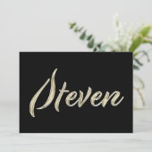 Steven Name white gold Handwriting Karte カード (スタンド正面)