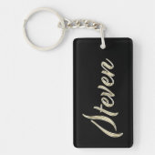 Steven Name whitegold Schlüsselanhänger Anhänger キーホルダー (正面)