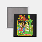 Steven Rhodes Don't Talk To Strangers Alien Retro  マグネット (正面/裏面)