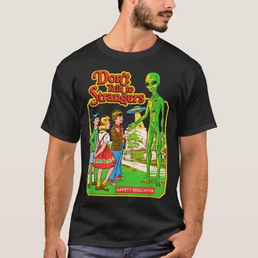 Steven Rhodes Don't Talk To Strangers Alien Retro  Tシャツ (正面)