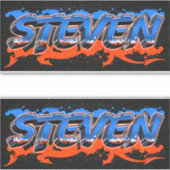 Steven Vorname Name Graffiti Aufkleber Sticker シール (正面)