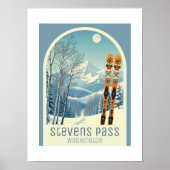 Stevens Pass Washington ski vacation Poster ポスター (正面)