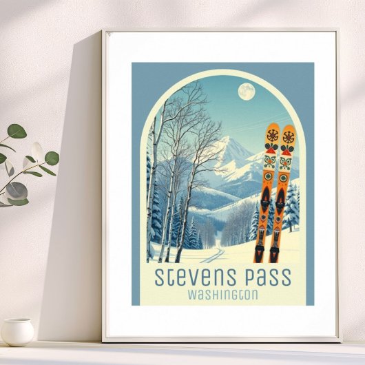 Stevens Pass Washington ski vacation Poster ポスター