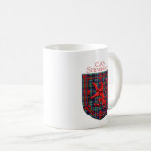 Stevenson Tartan Scottish Plaid Lion Rampant コーヒーマグカップ (正面右)