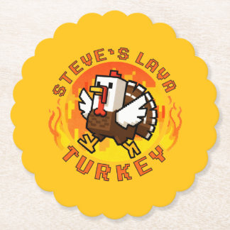 Steve's Lava Chicken Turkey Minecraft Thanksgiving ペーパーコースター