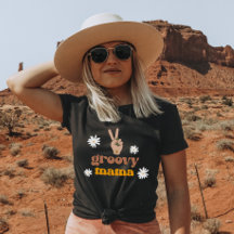STEVIEレトロ70の平和デイジーGroovy Mama Tシャツ