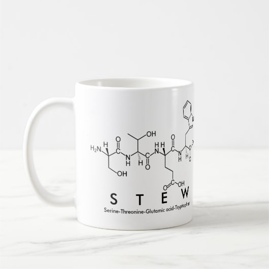 Stewペプチド名mug コーヒーマグカップ (左)