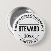 Steward Badge Button 缶バッジ (正面&裏面)