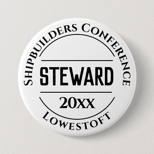Steward Badge Button 缶バッジ (正面)